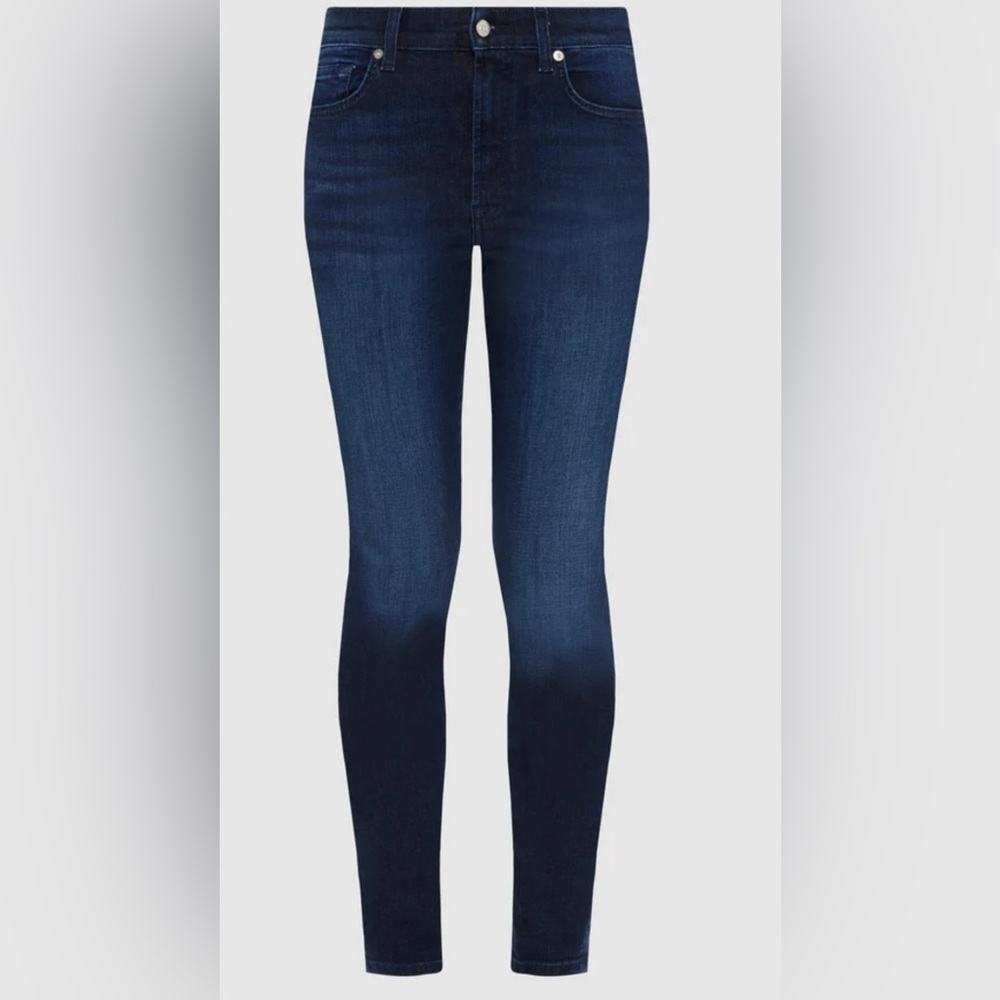 7 for All Mankind HIGH WAIST ANKLE SKINNY Sz 26 Atlas Super Skinny Jeans NWT - Picture 9 of 11